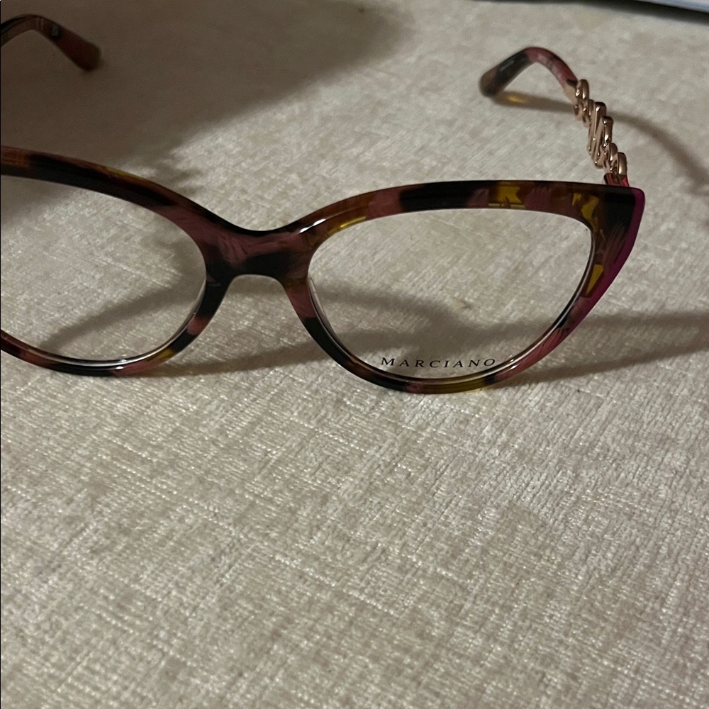 Marciano Tortoise Cat-Eye Glasses with Pink and Gold Accents by Guess - Picture 10 of 16